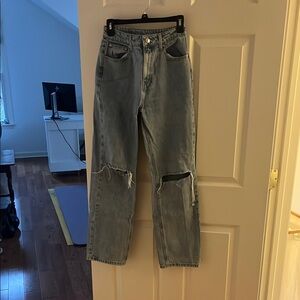 Princess Polly Light Blue Straight Leg Jeans